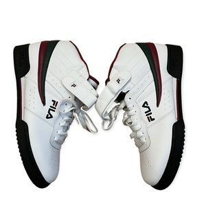 Fila Vintage Sneakers High Top White Green Red Size 10.5